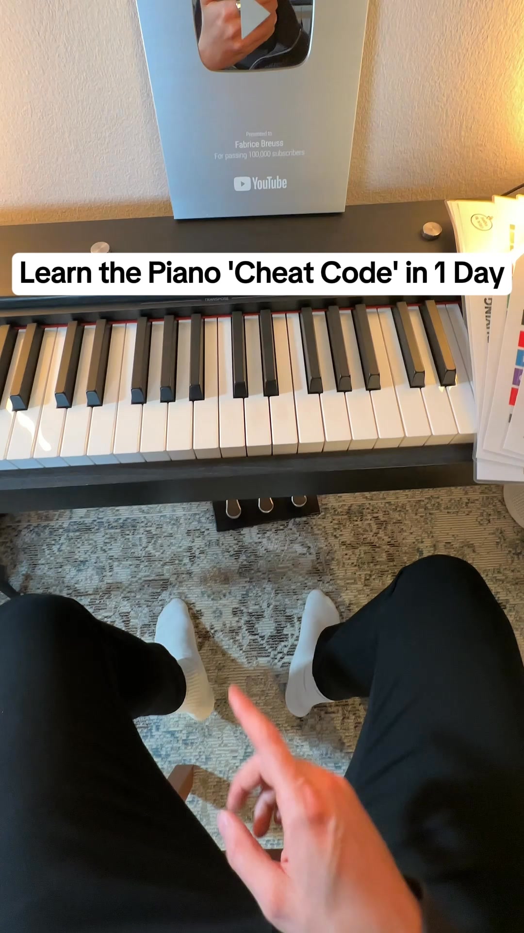 Fabrice Breuss Facebook ad: Learn the Piano CHEAT CODE in Just 1 Day