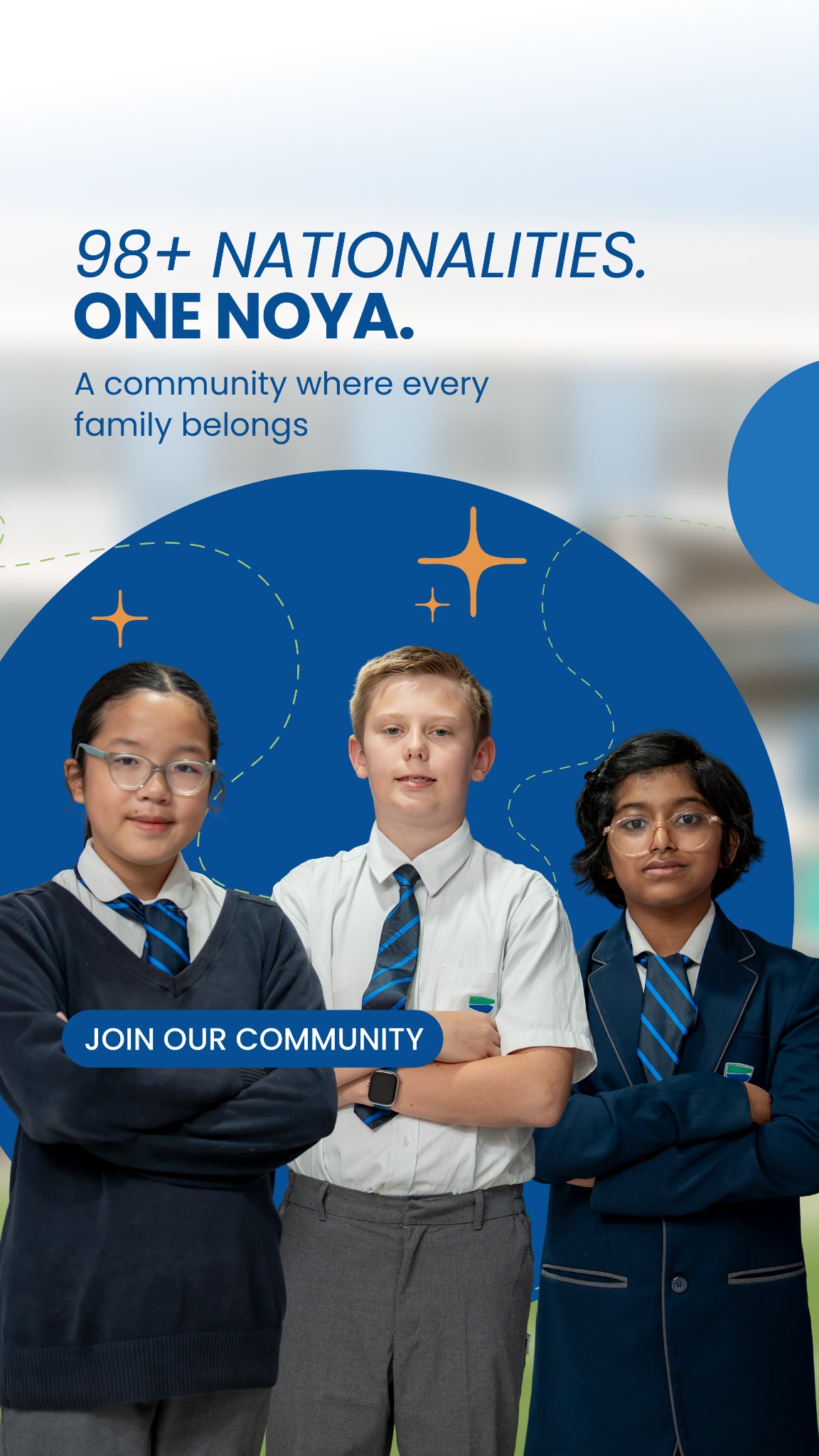 Noya British School Facebook ad: Admissions 27/28 Now Open