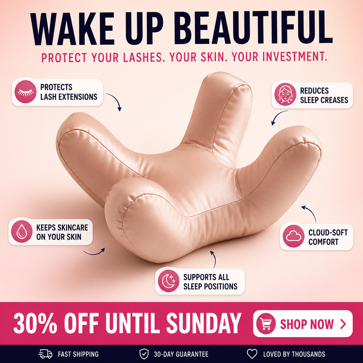 TheGoods Facebook ad: The Pillow Beauty Experts Love