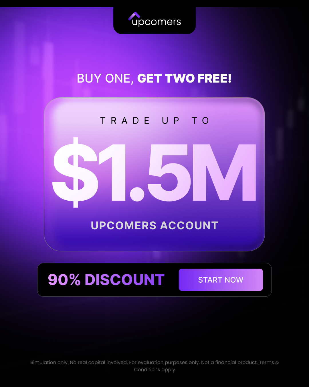 Upcomers.com Facebook ad: 90% OFF & 2 FREE