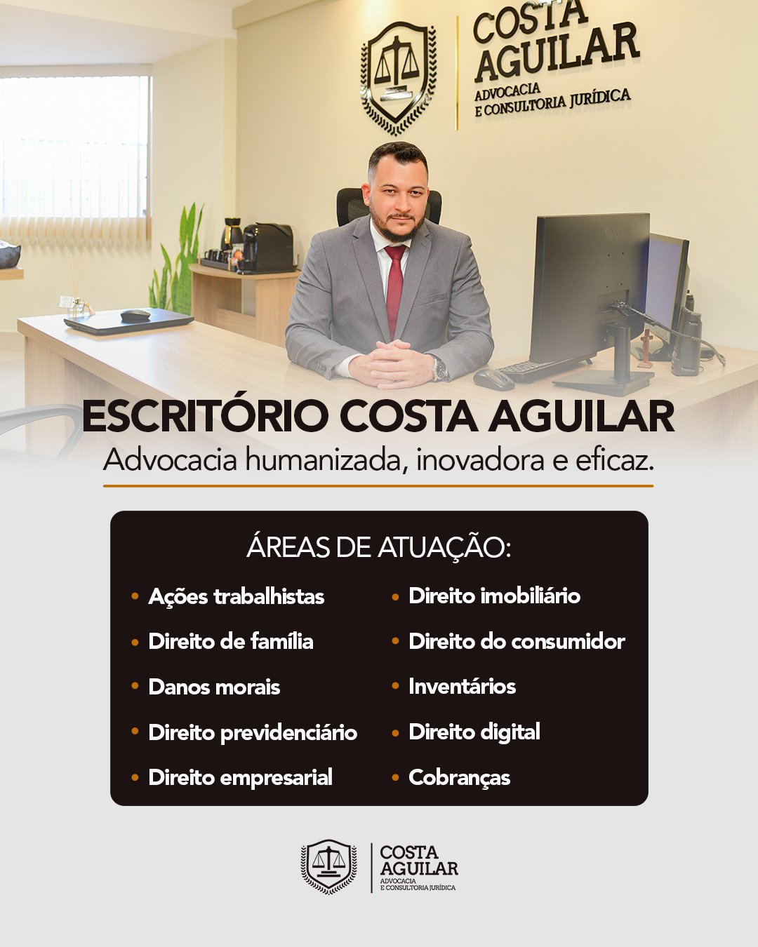 Costa Aguilar Advocacia e Consultoria Jurídica Facebook ad: Atuamos em diversas áreas do direito para garantir…