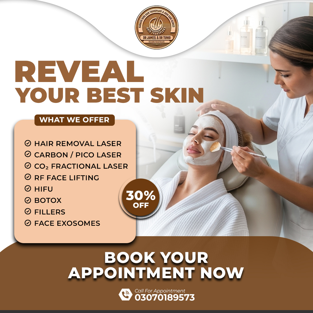 Karachi king skin care & hair transplant Facebook ad