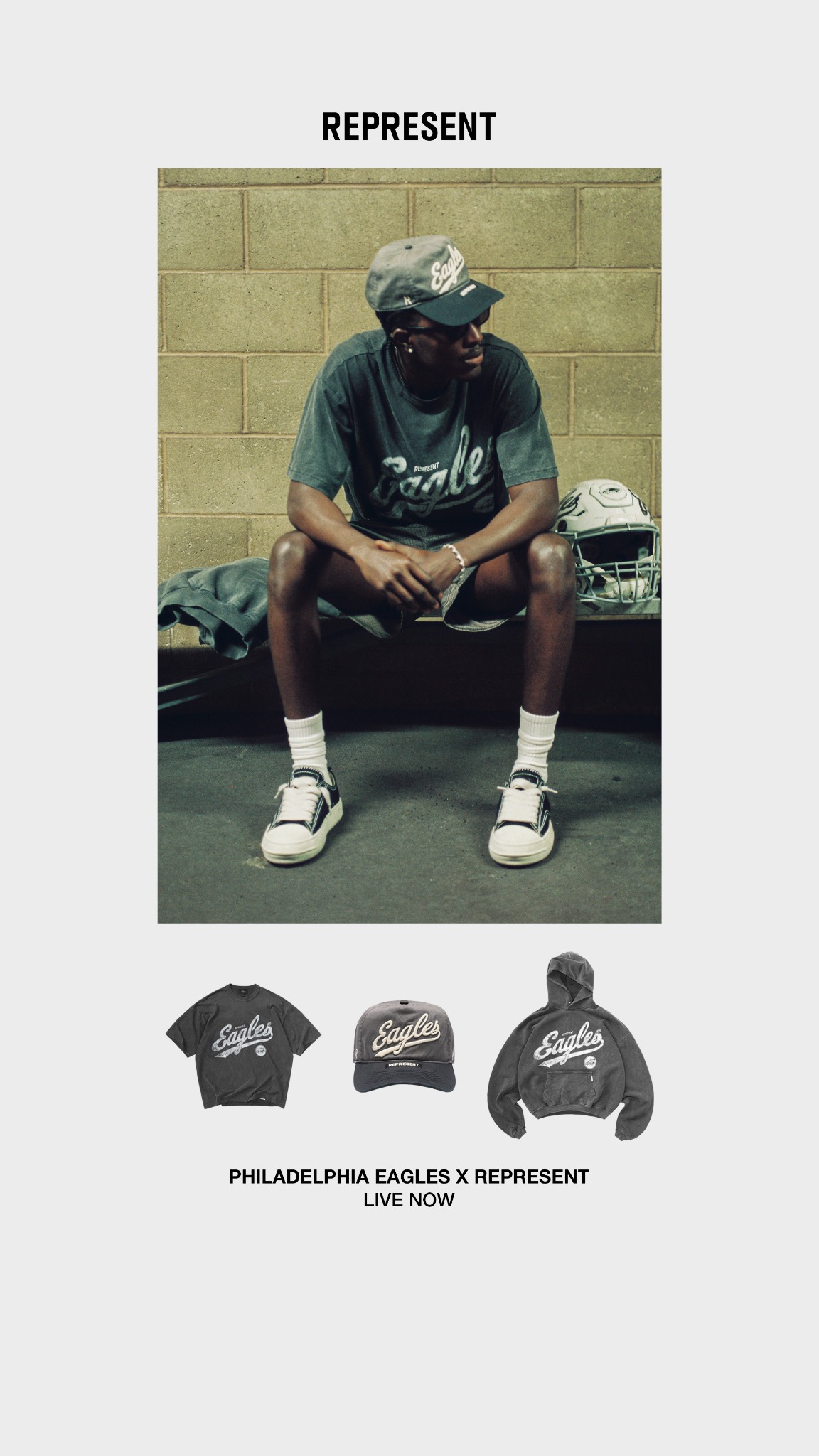 Represent Clo Facebook ad: Now Restocked.