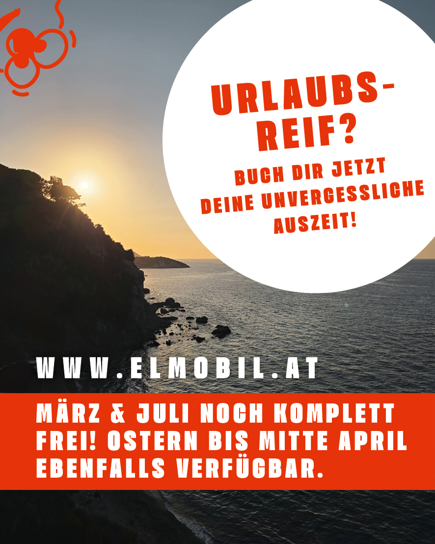 Elmobil Camping Facebook ad: Urlaubsreif? Deine Auszeit wartet!