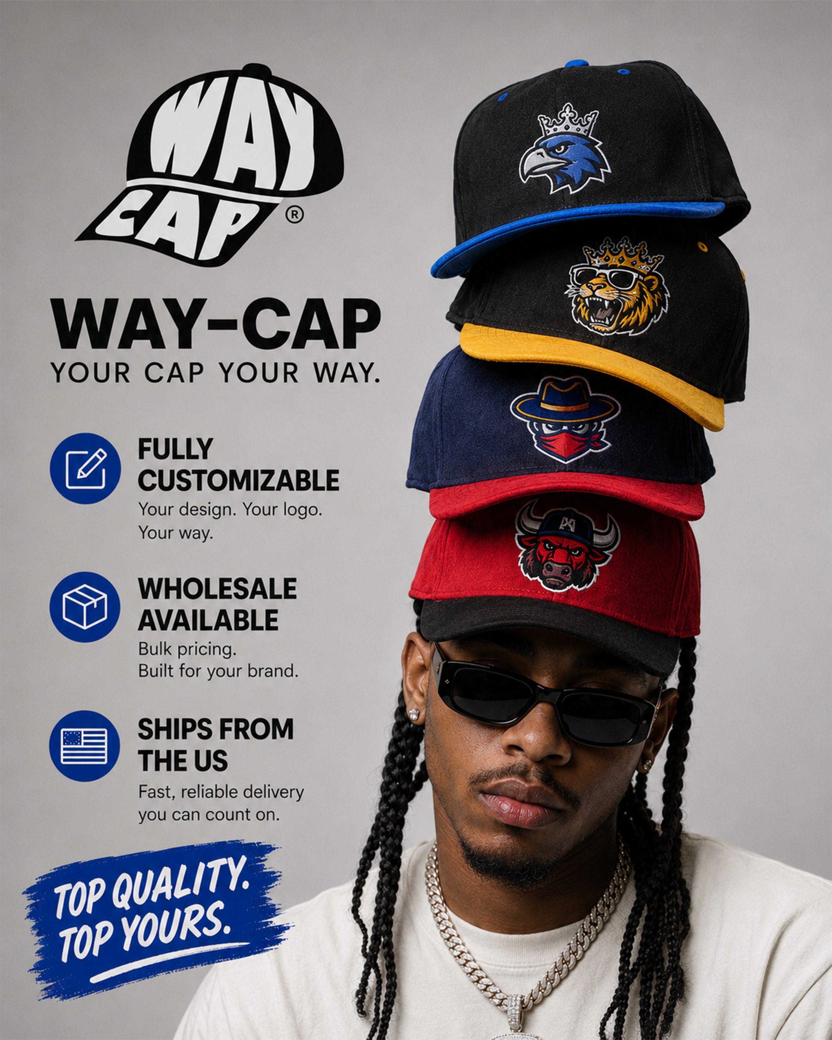 Waycap Inc. Facebook ad: Waycaps | Best Wholesale Hats | Hats in Bulk