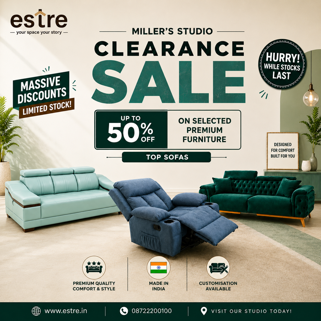 Estre Furniture Facebook ad from Jul 31, 2026