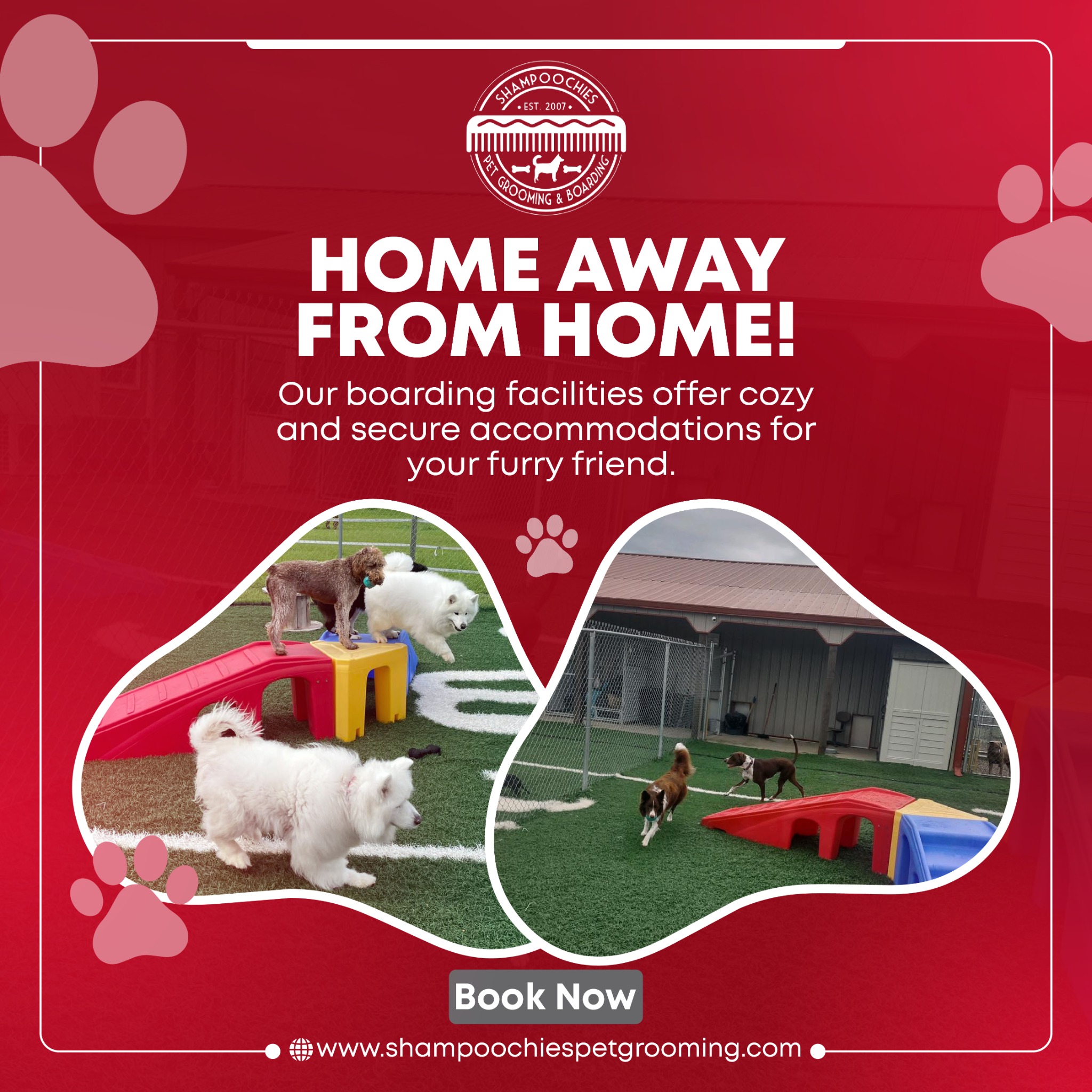 Shampoochies Pet Grooming & Boarding Facebook ad: Your Dog's Home Away From Home