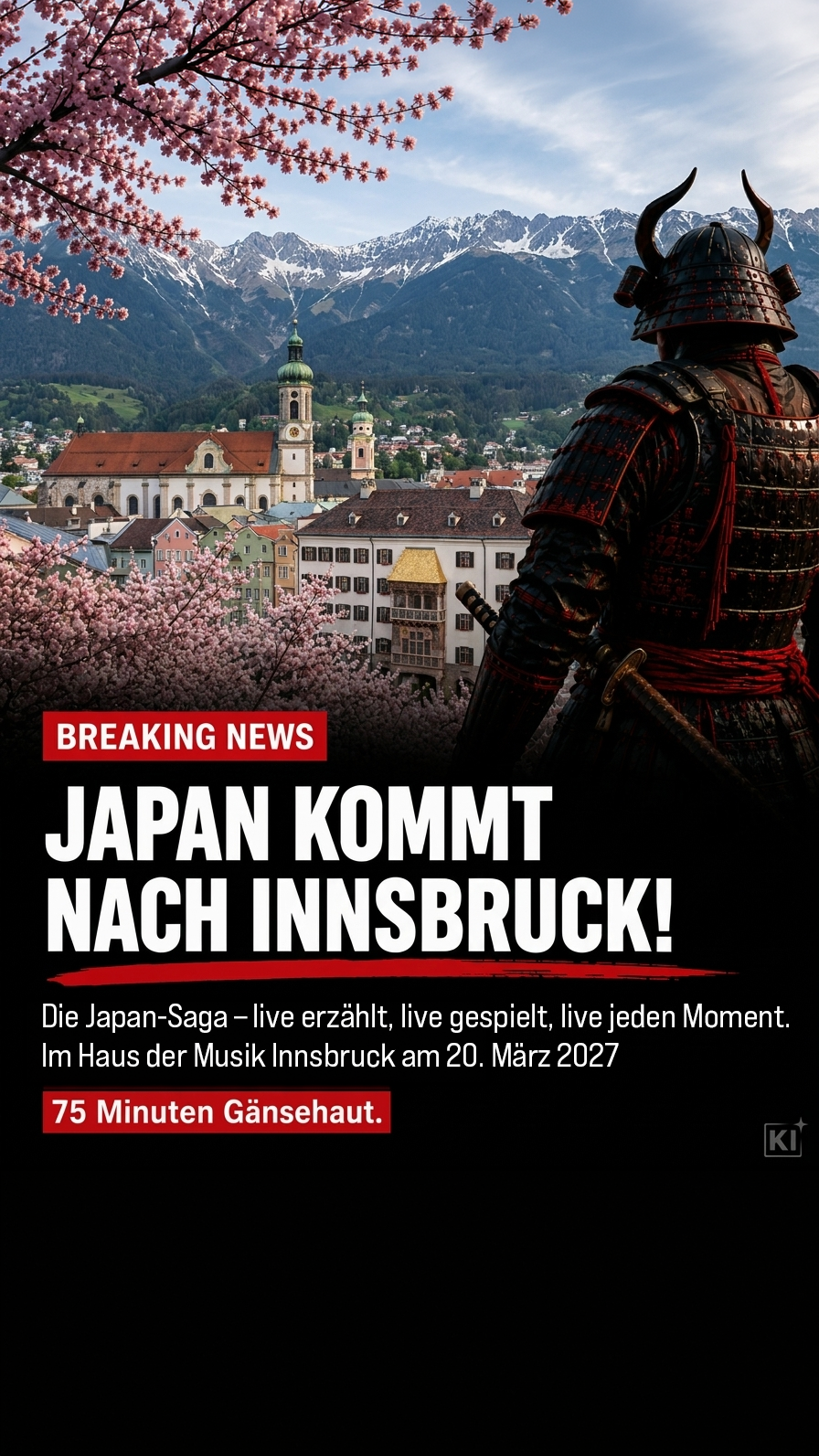 Dreamlight Concert Facebook ad: Japan, Die Saga einer Nation | Live-Erzählung in Innsbruck