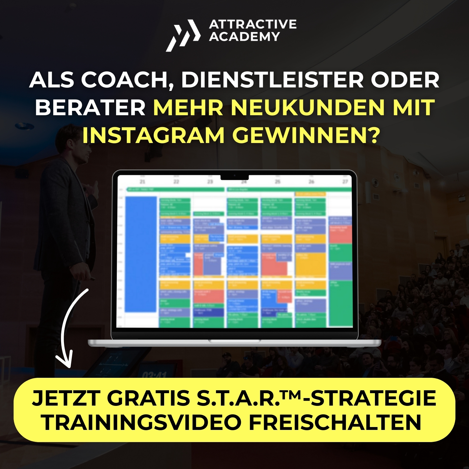 Alex Khan Facebook ad: S.T.A.R. Strategie: 30+ Anfragen in 90 Tagen