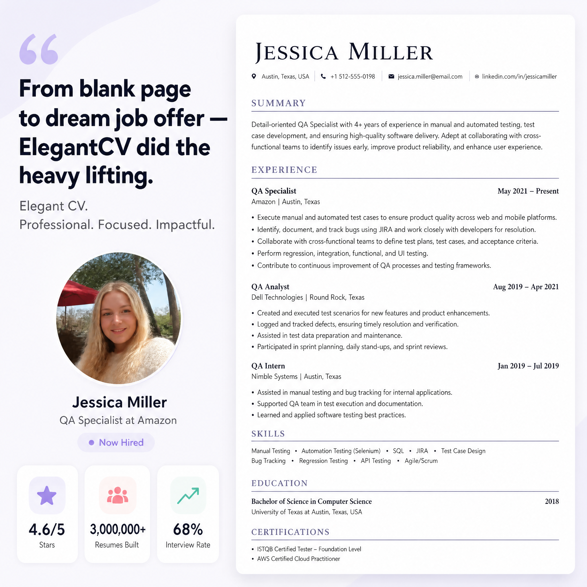 Elegant CV Facebook ad