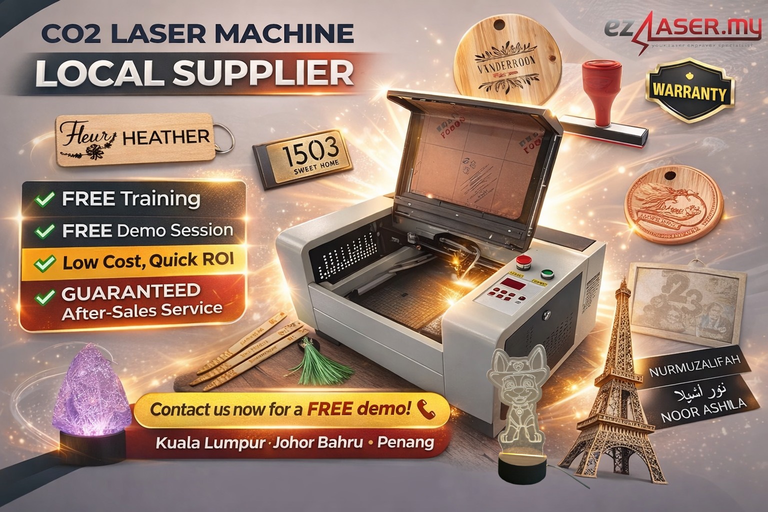 Ezlaser.my - Malaysia CO2 Laser Cutter Engraving Machine Supplier Facebook ad