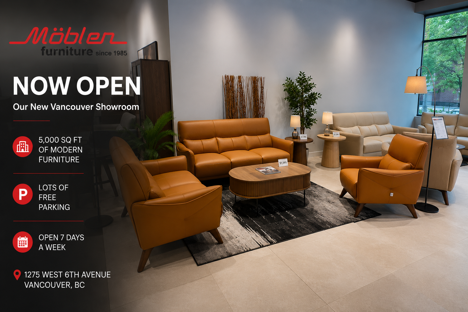 Mobler Online.ca Facebook ad: New Vancouver Showroom