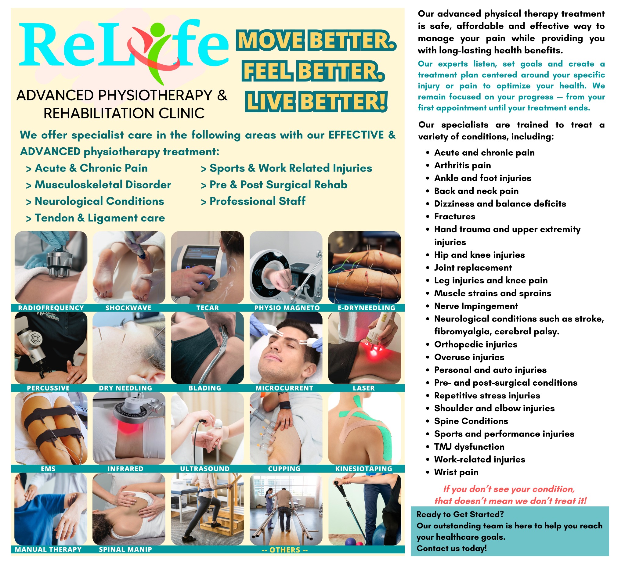 ReLife Advanced Physiotherapy and Rehabilitation Clinic Facebook ad