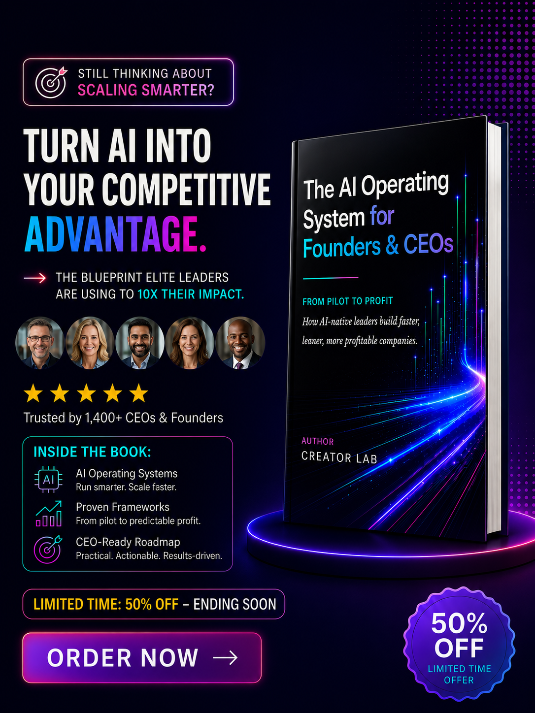 Creator Lab Facebook ad: How AI-Native CEOs Win