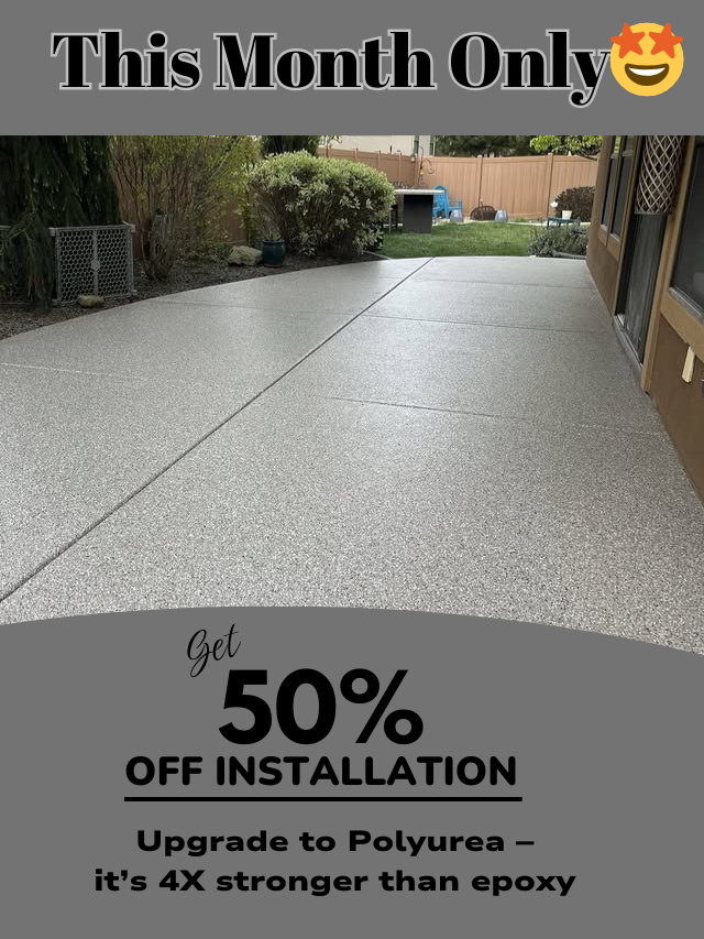 Concrete Coatings of the South Facebook ad: 50% OFF Installation - Limited Time Only