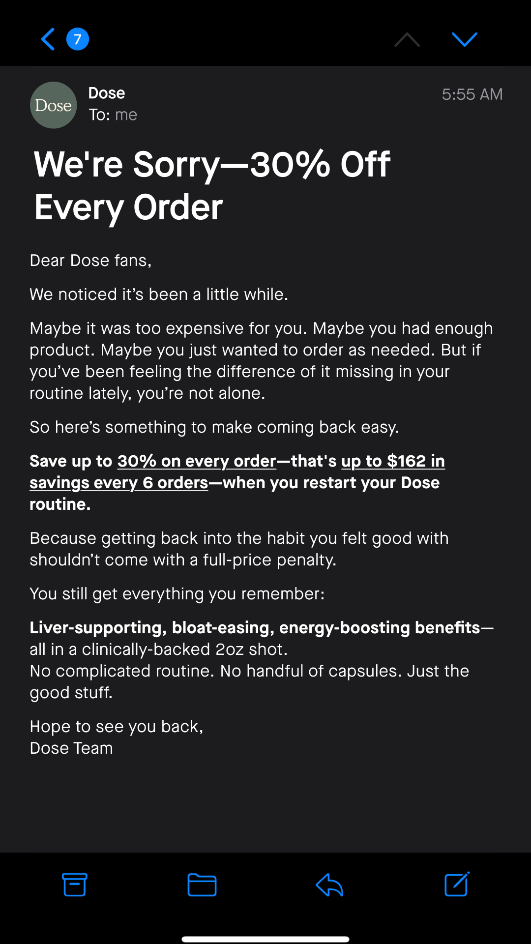 Dose Facebook ad