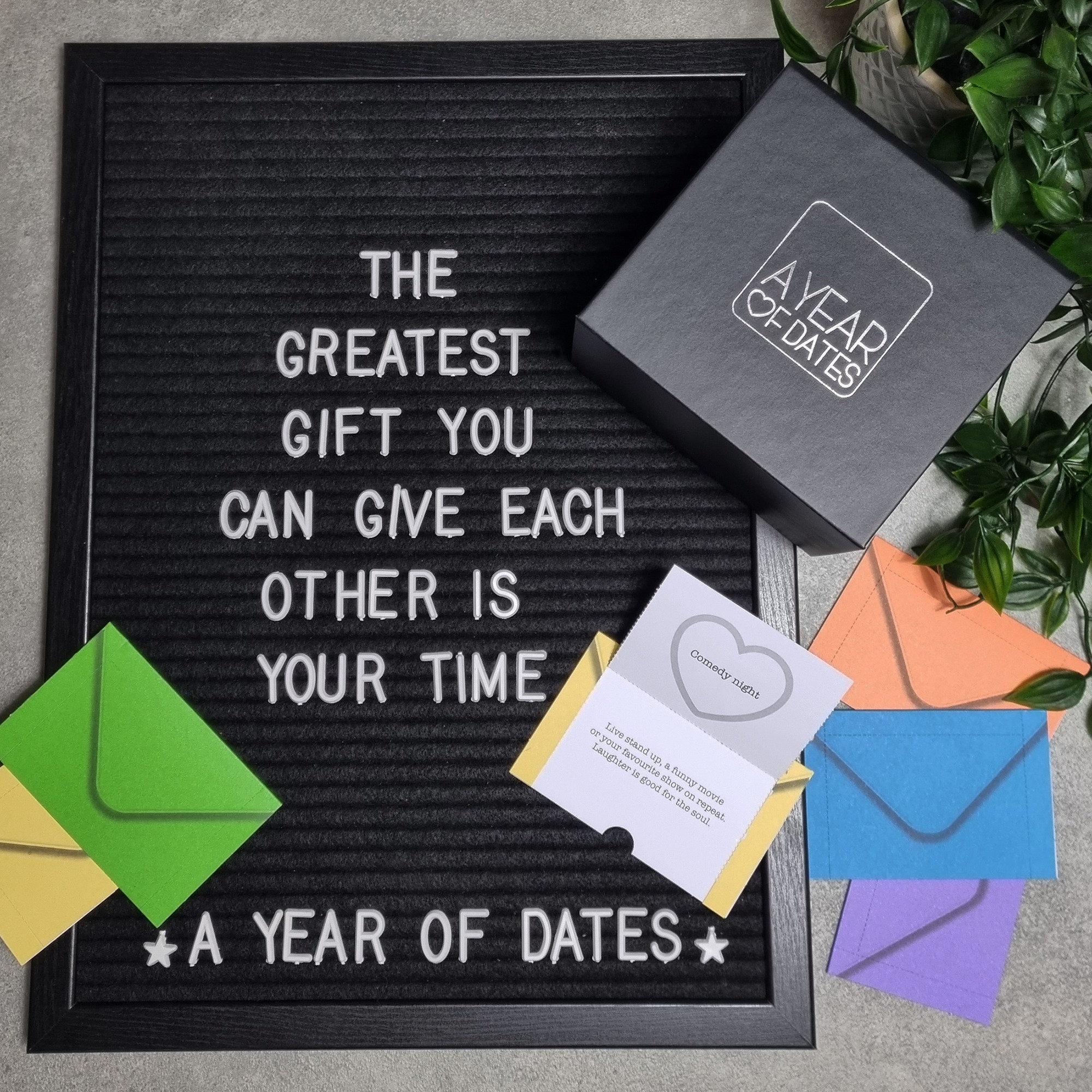 A Year of Dates Facebook ad: Weekly date ideas in sealed cards to encourage…