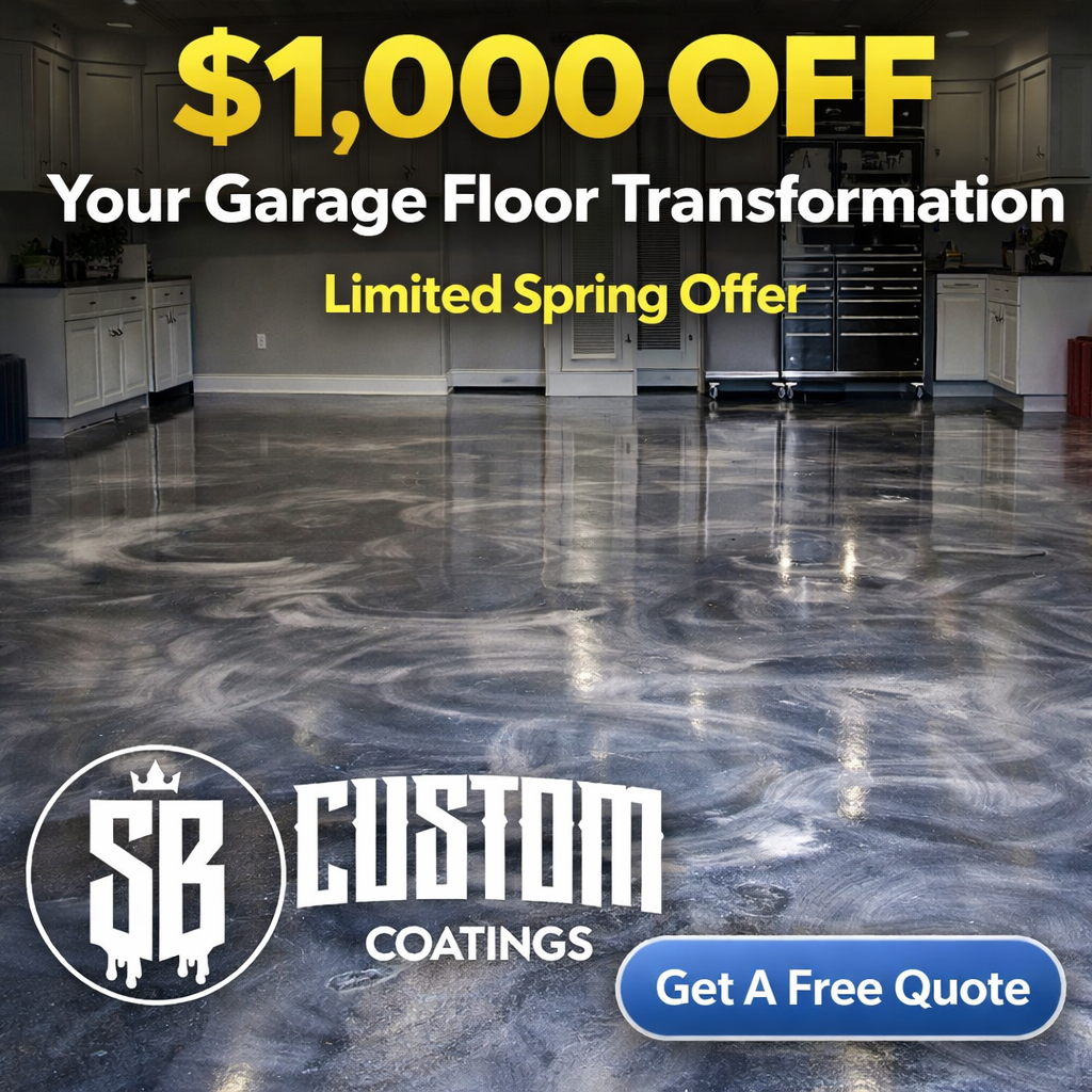 S&B Custom Coatings Facebook ad: $1,000 OFF Garage Floors (LIMITED TIME ONLY)