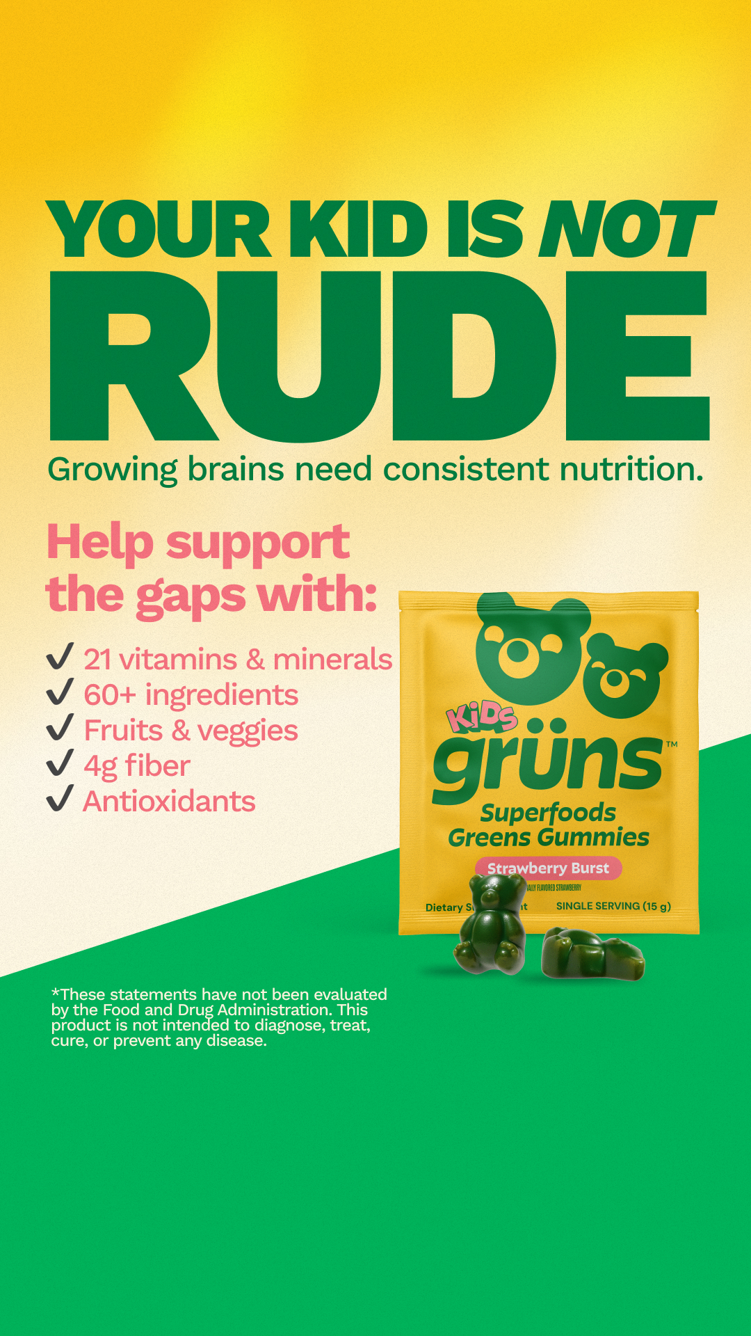 Grüns Kids Facebook ad