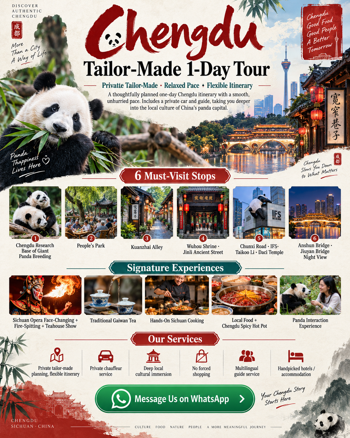 Panda Guide Private Tours Facebook ad: Plan Your Chengdu Day Tour
