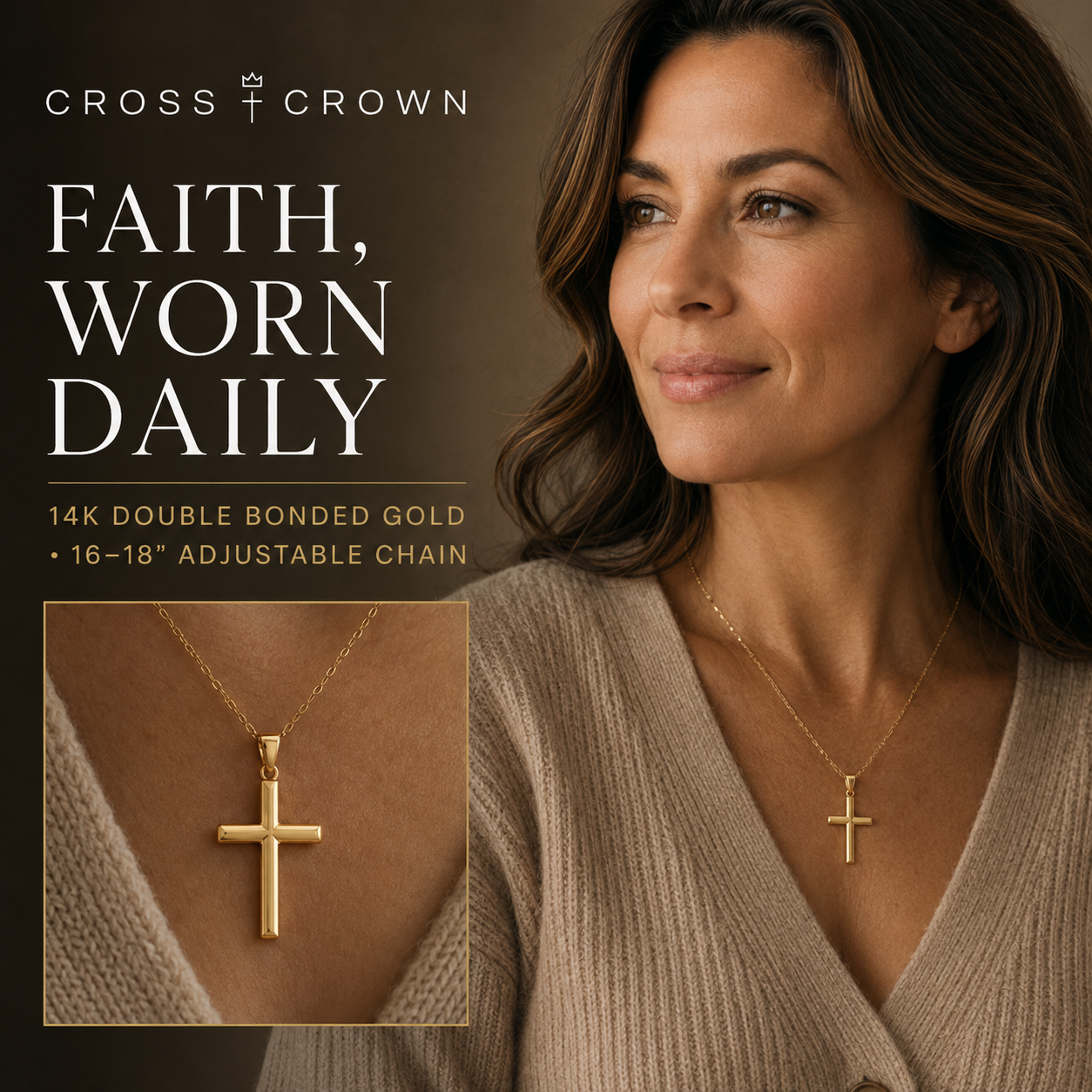 Shop Cross Crown Facebook ad: Buy It Once, Wear It Forever