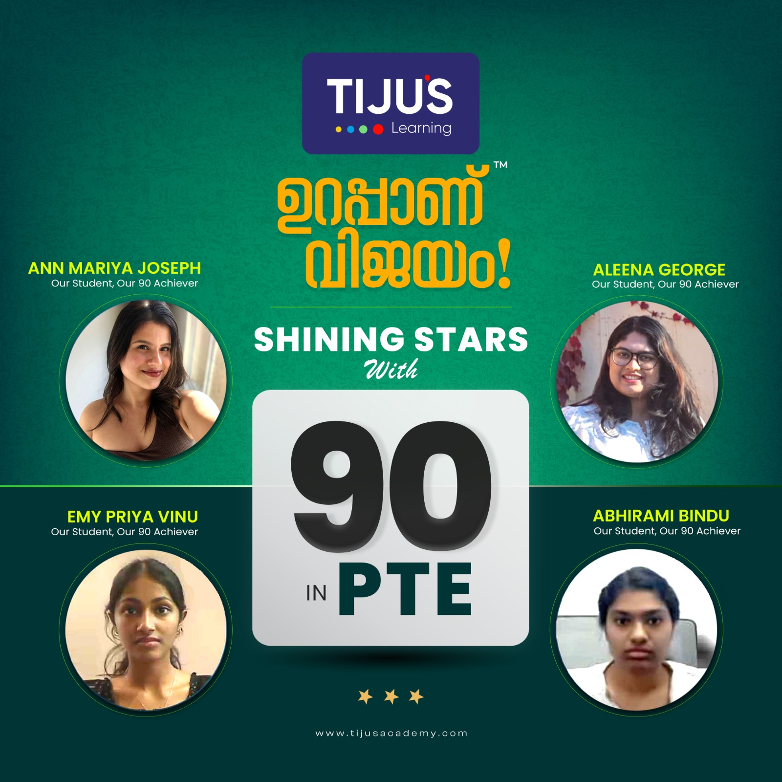 Tiju's Academy IELTS Facebook ad: Best PTE coaching Centre in Kerala!