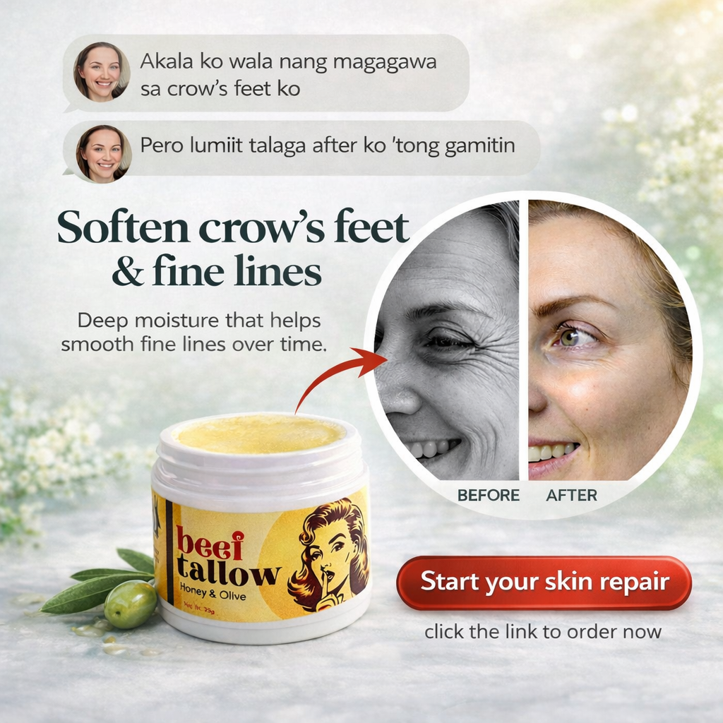 Premium Beef Tallow Facebook ad: Akala Ko Wala Na… Until Her Fine Lines Started Softening