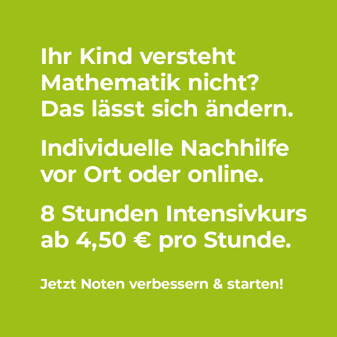 ErsteNachhilfe Facebook ad: Mathe muss kein Problem sein!