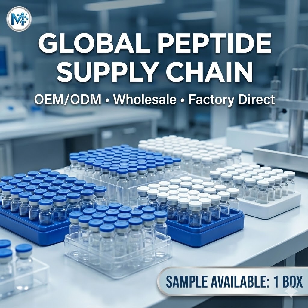 Mumu Global Peptide BioStudio Facebook ad: Secure Supply Chain for Bio-Tech Labs & Resellers.