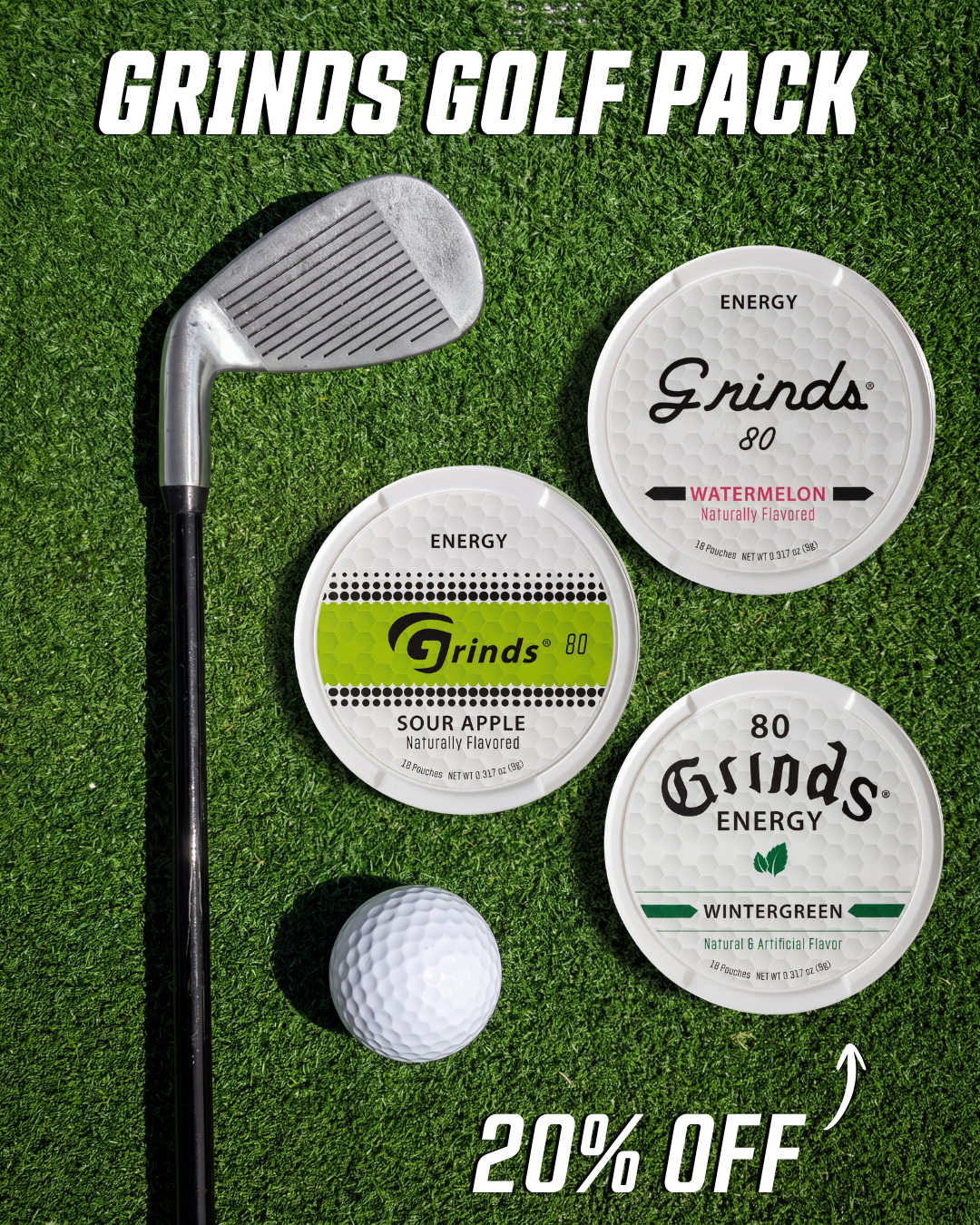 Grinds Pouches Facebook ad from Jul 31, 2026