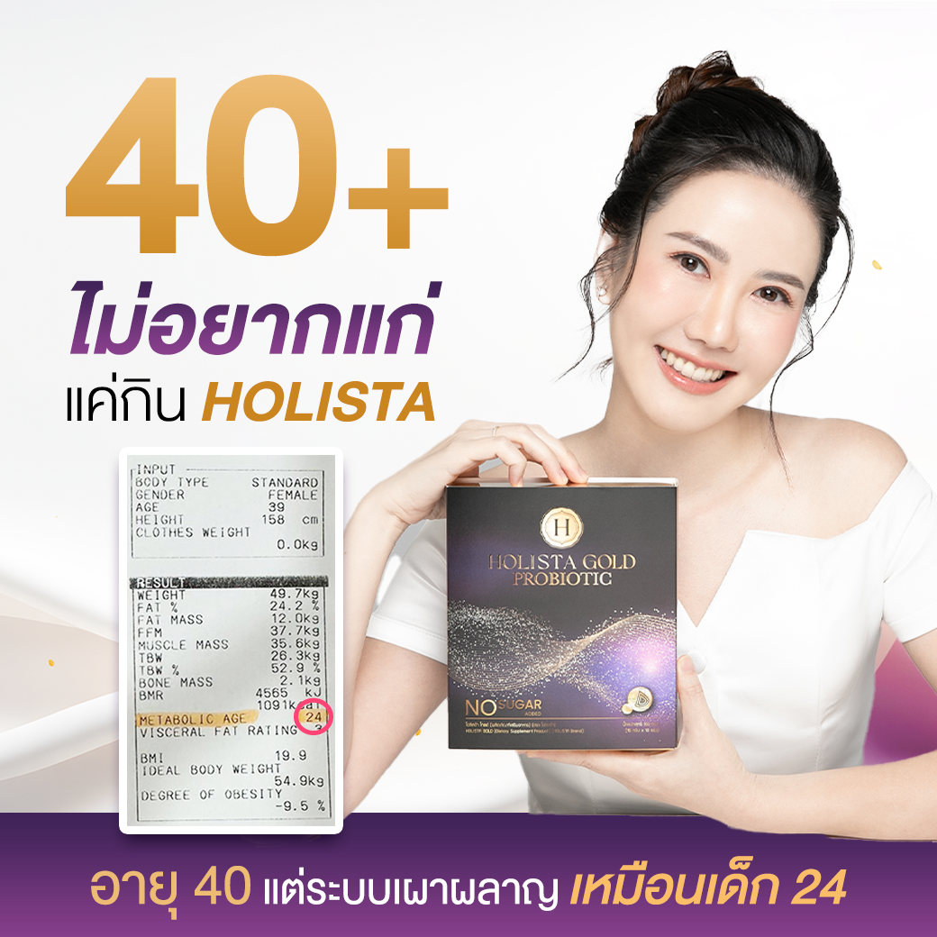 Holista Probiotic Fiber Detox Facebook ad: 40+ แล้ว รู้สึกว่า.