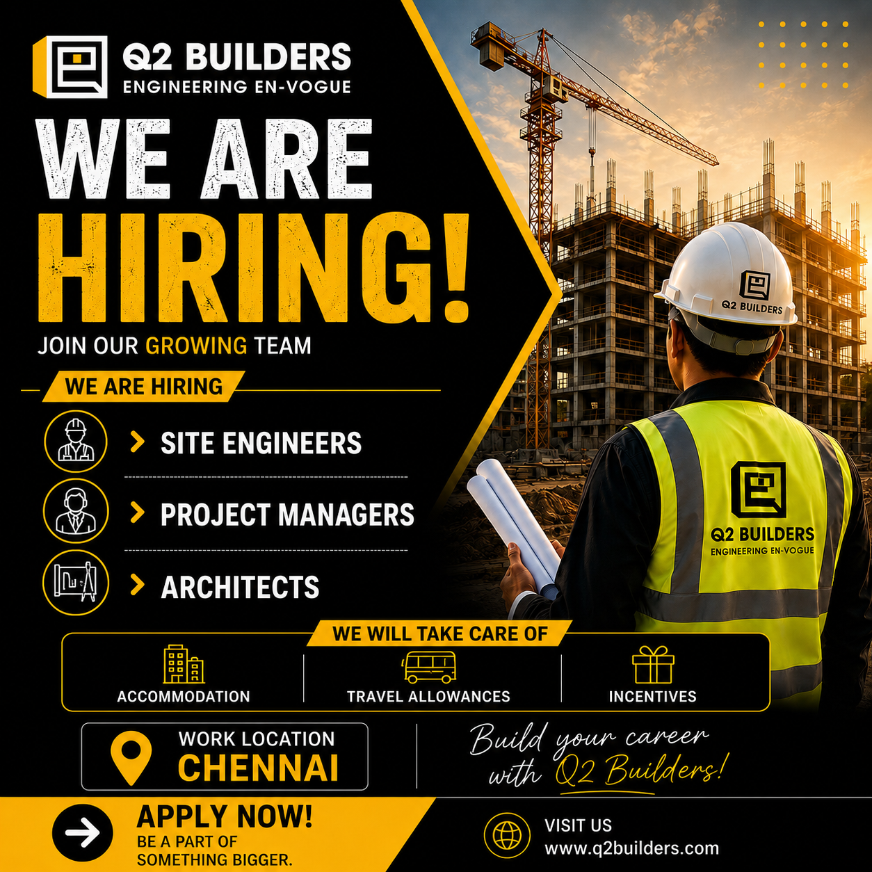 Q2 Builders Facebook ad: Join Our Team at Q2 Builders!
