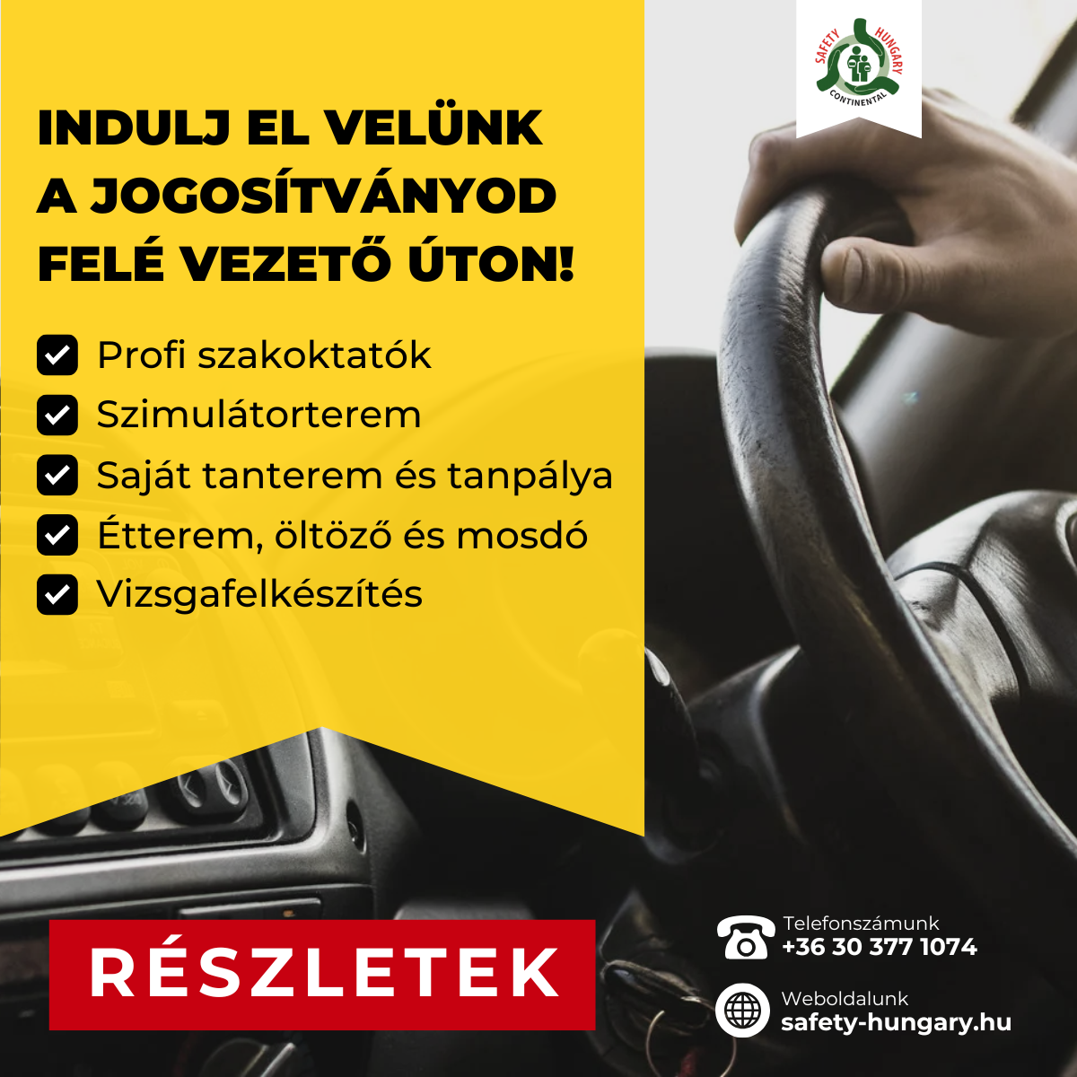 Continental Safety-Hungary Motorkerékpár Vezetéstechnikai Képzés Facebook ad: B kategóriás jogosítványt szeretnél?