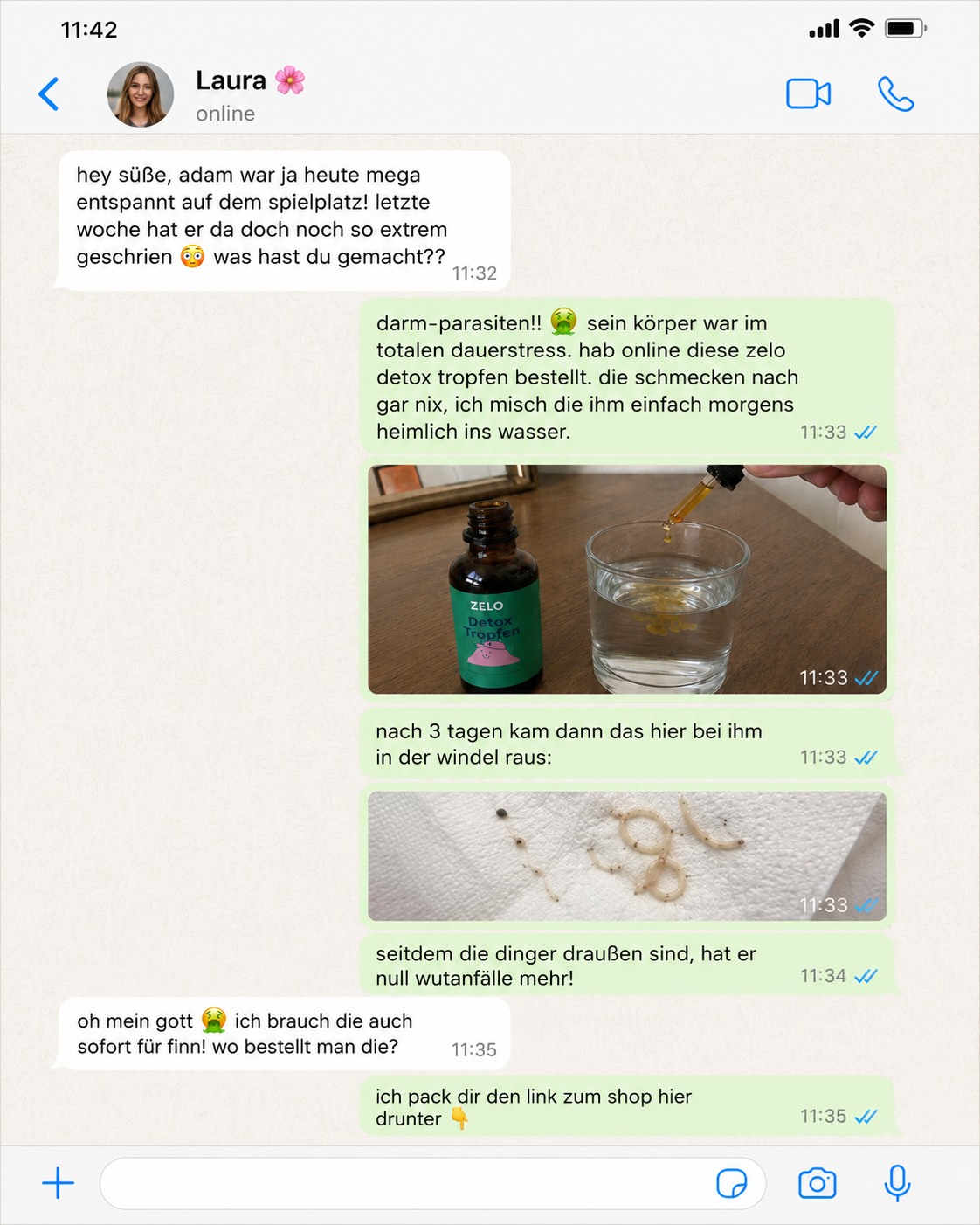 Susan Pelan Facebook ad: hol dir die zelo tropfen & deinen frieden zurück