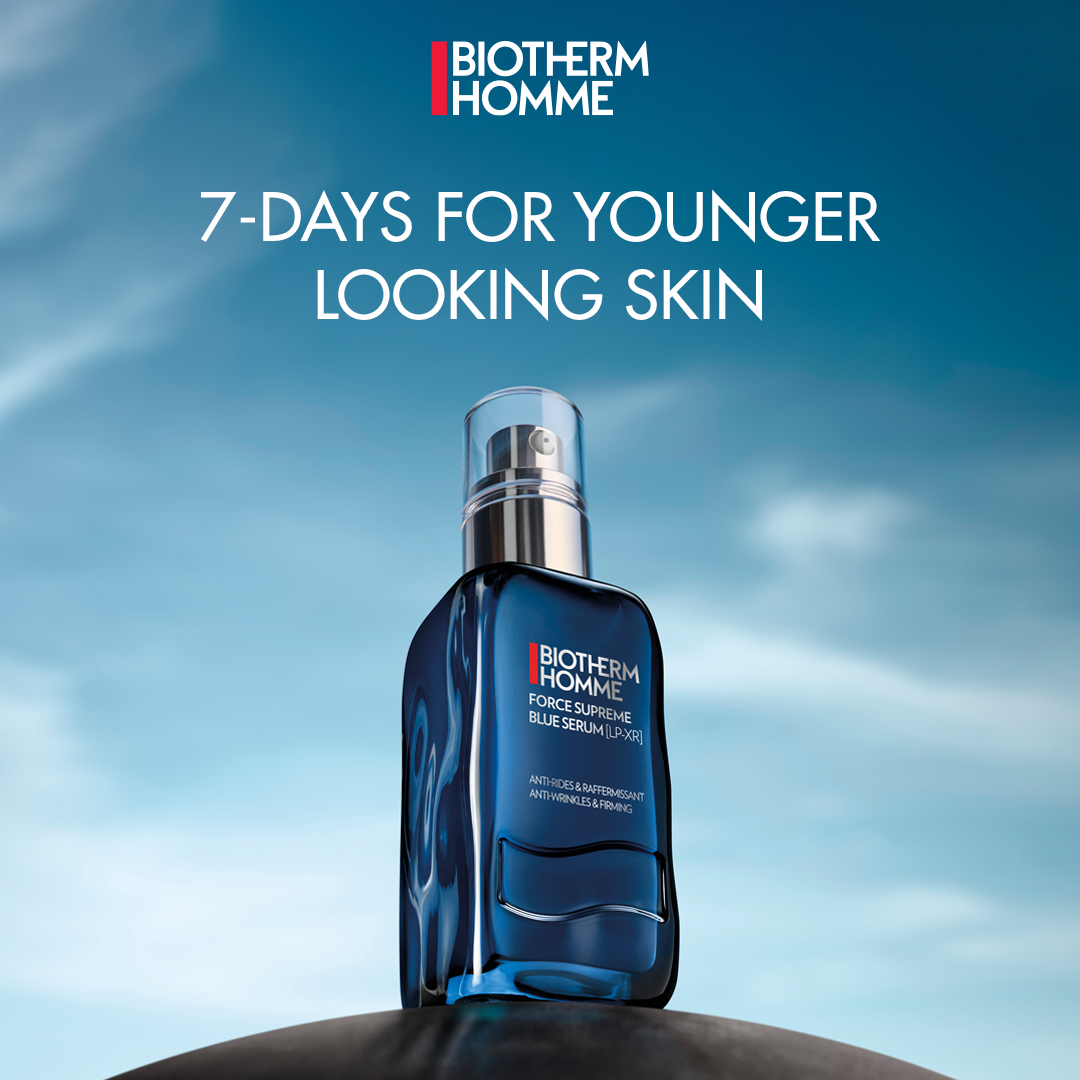 Biotherm Facebook ad: THE NO.1 MEN'S PREMIUM SKINCARE BRAND WORLDWIDE