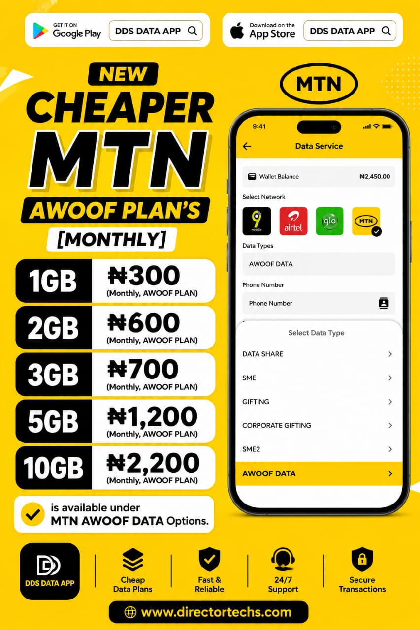 DirectorTech Digital Services Facebook ad: Get 1GB Data for as low as ₦300!
