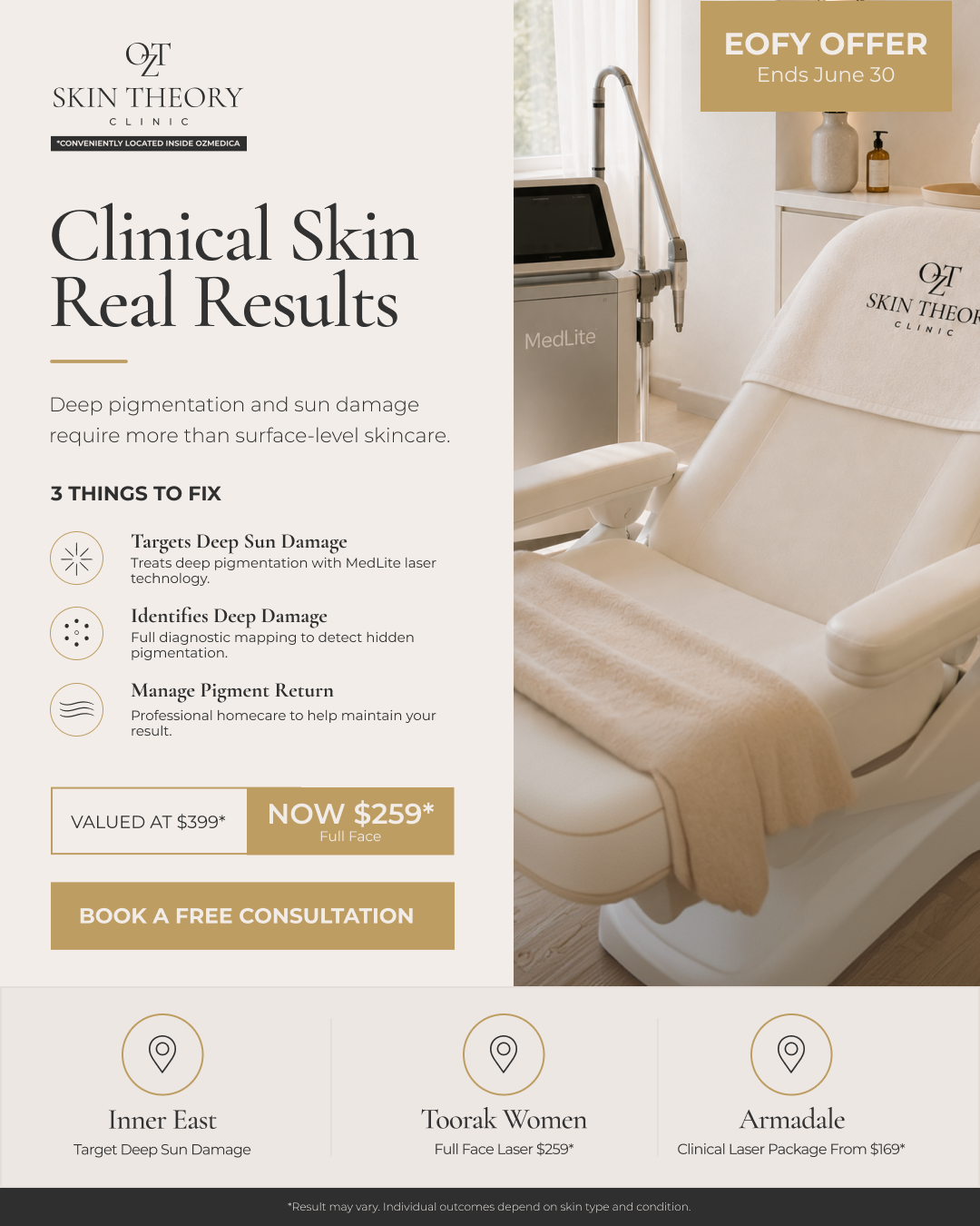 Oz Skin Theory Facebook ad
