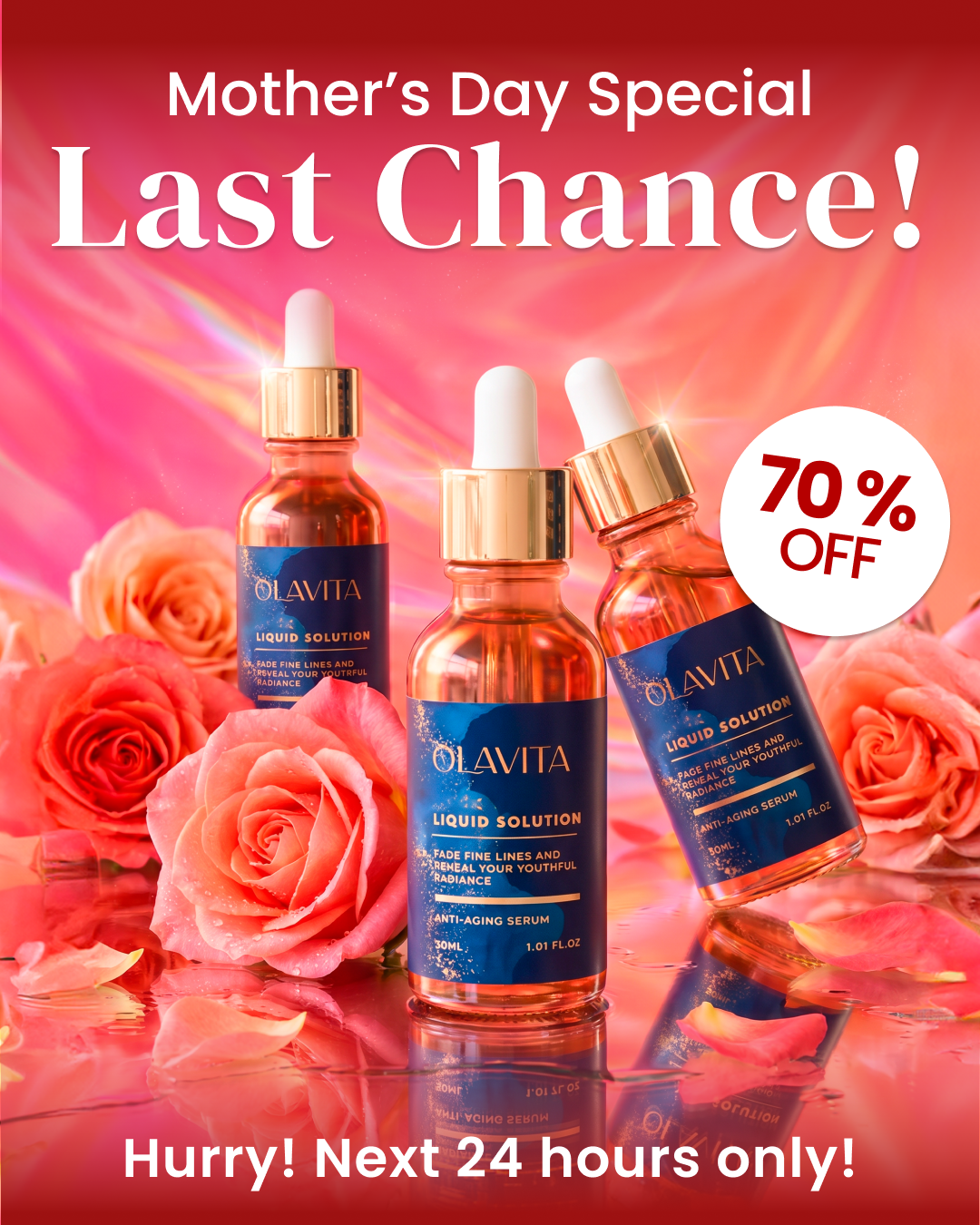 50 Plus & Glowing Facebook ad