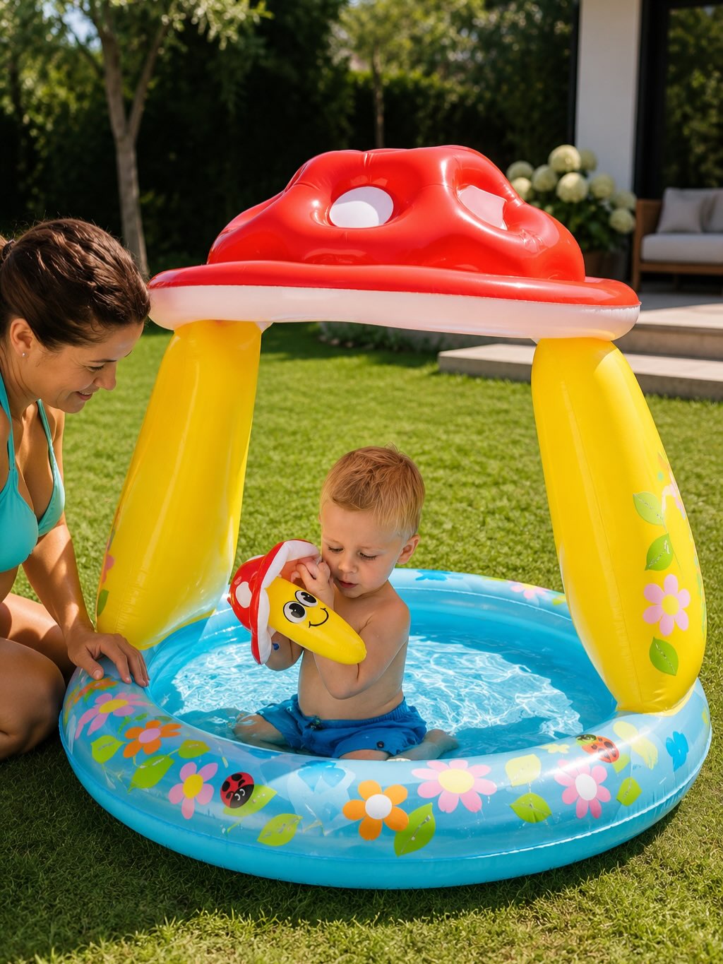 Магазин іграшок «Kids Toys» Facebook ad: Басейн Грибочок від Intex, літня розвага, яку шукає…