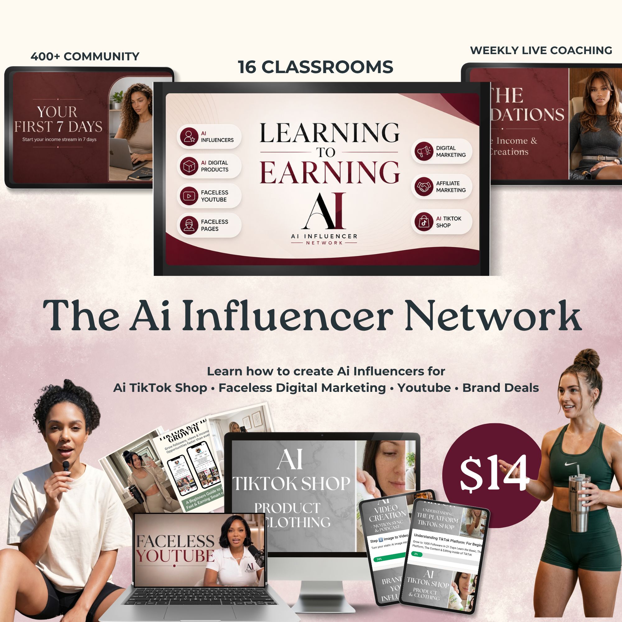 The Ai Influencer Network Facebook ad: Learn AI Tools for £10