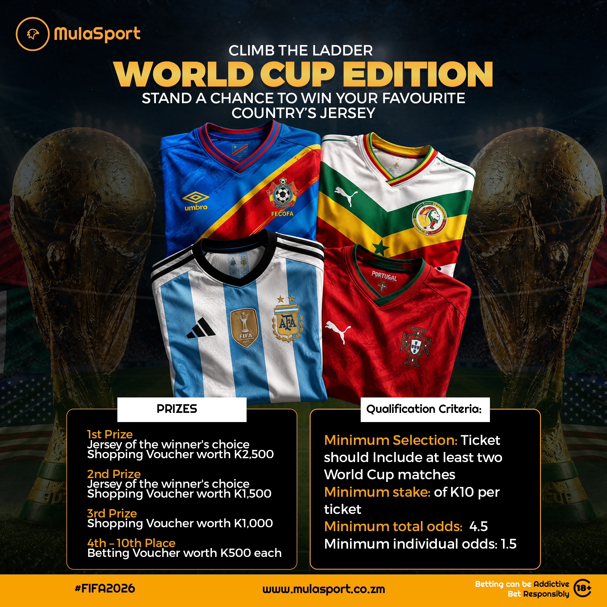 Mulasport Zambia Facebook ad: WORLD CUP FEVER IS HERE!