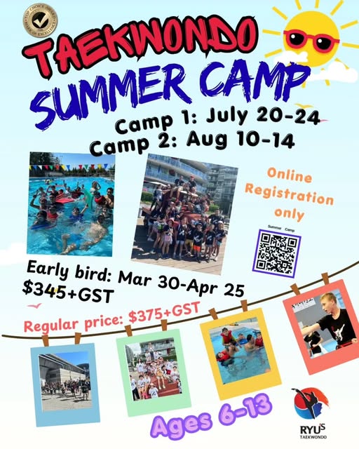 Ryu's Taekwondo Facebook ad: Ryu’s Taekwondo Summer Camp 2026!
