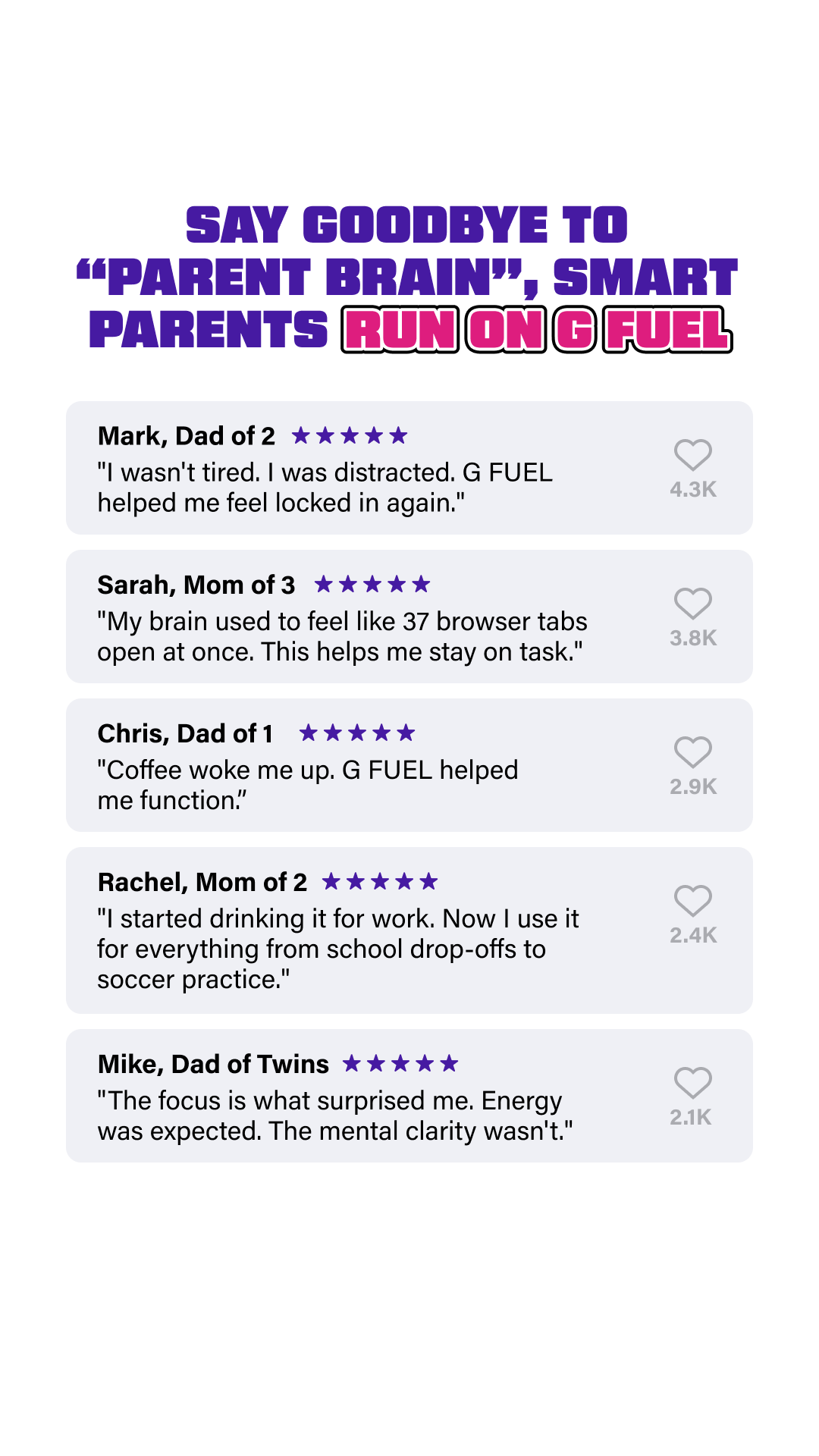G FUEL Facebook ad