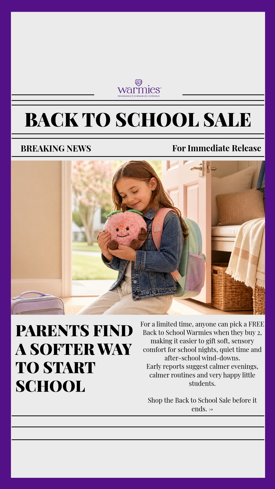 Warmies USA Facebook ad