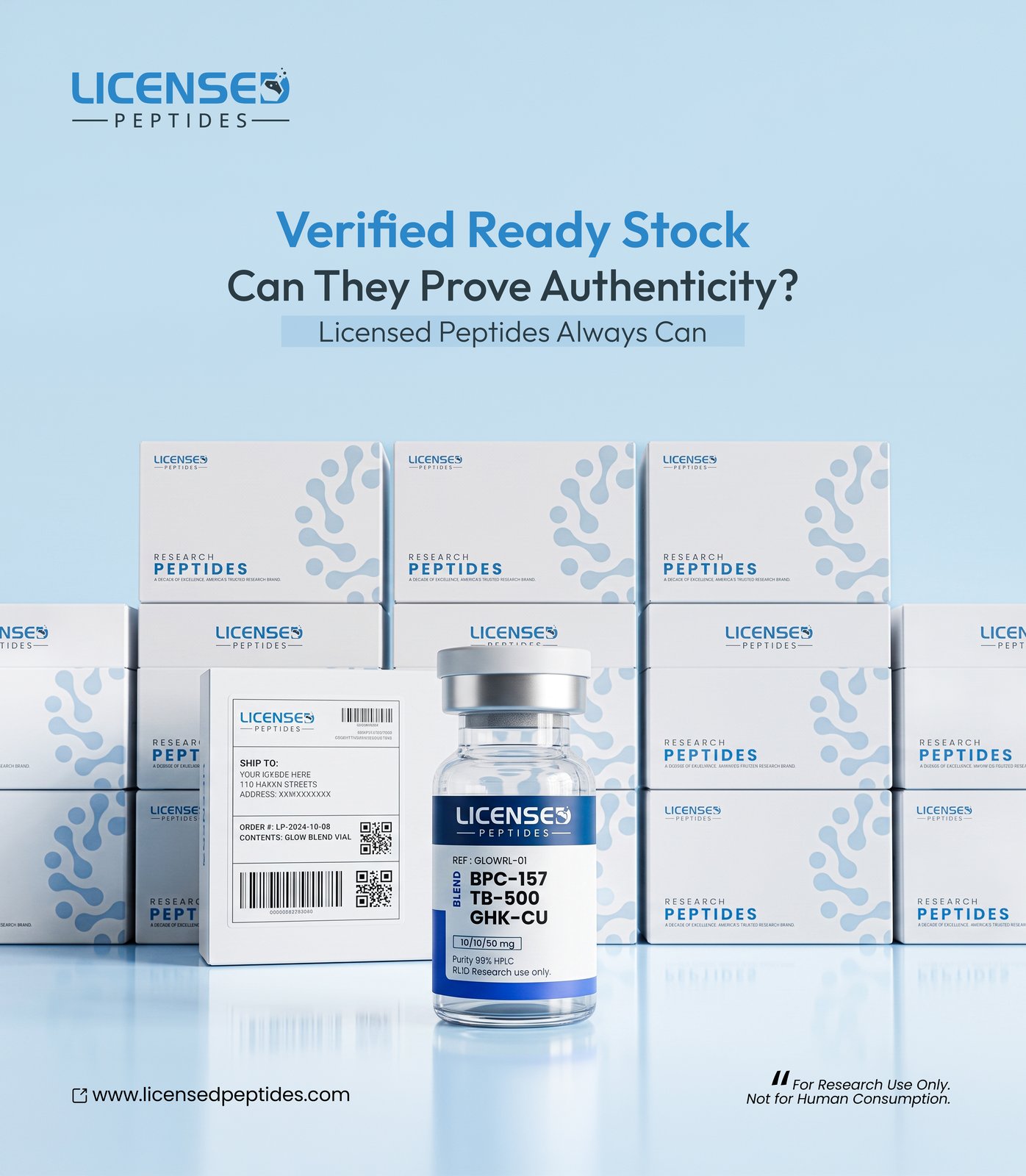 Licensed Research Labs Facebook ad: Not All Peptides Are Created Equal