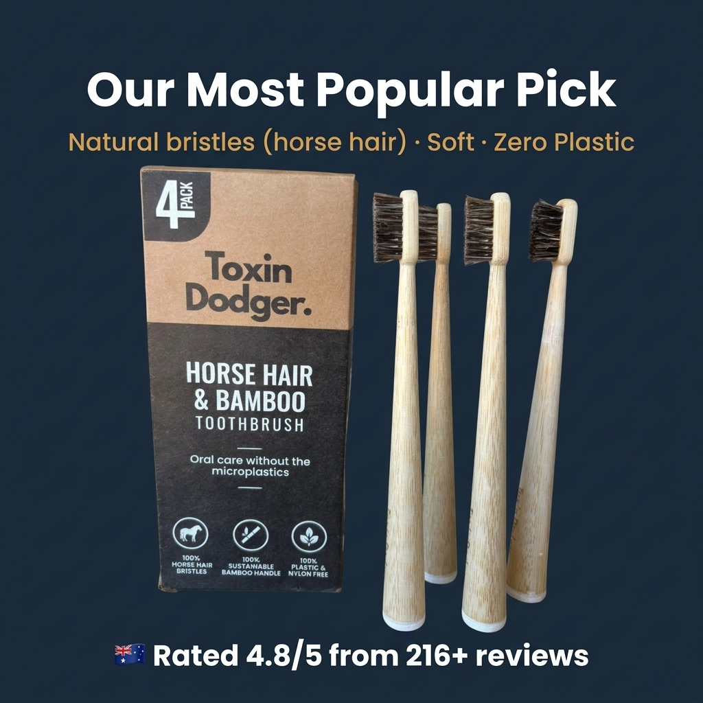 Toxin Dodger Facebook ad: Stop Brushing Microplastics Into Your Bloodstream