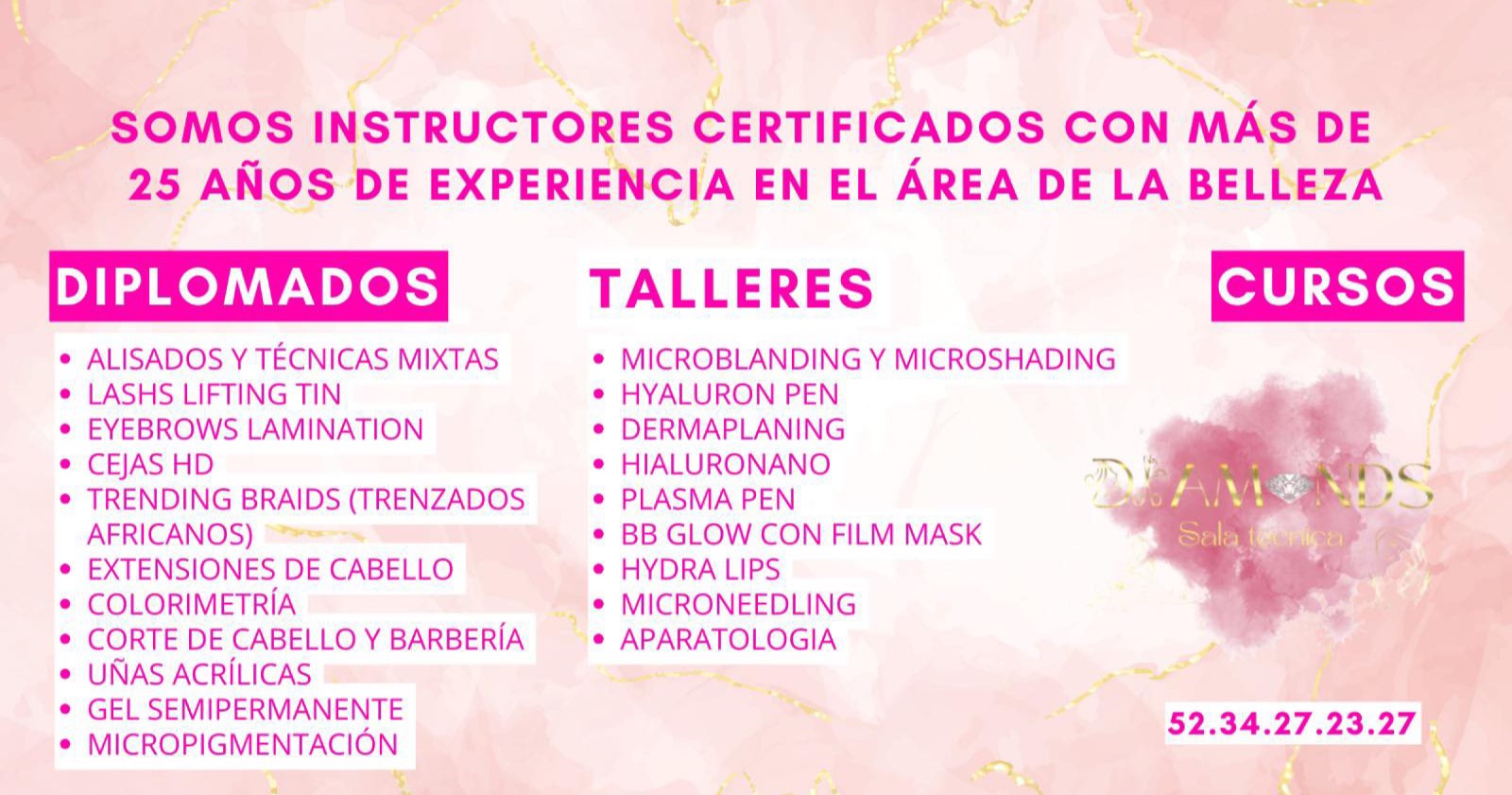 Sala técnica diamonds Facebook ad: Servicios de belleza, cursos y capacitaciones para…
