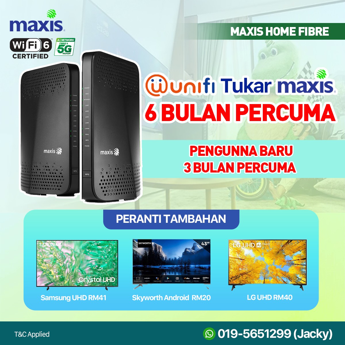 Maxis Home Fibre by Jacky Facebook ad
