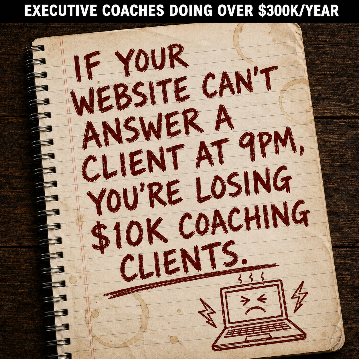 The Mirage Framework Facebook ad: Premium Website for Business Coaches Doing $300K+ a Year