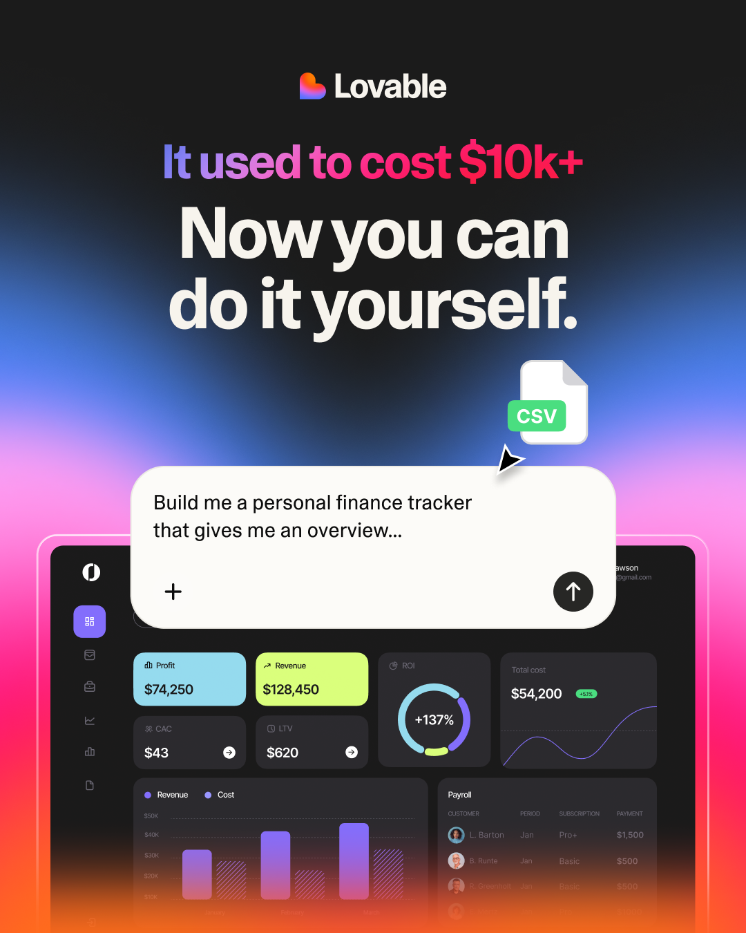 Lovable.dev Facebook ad